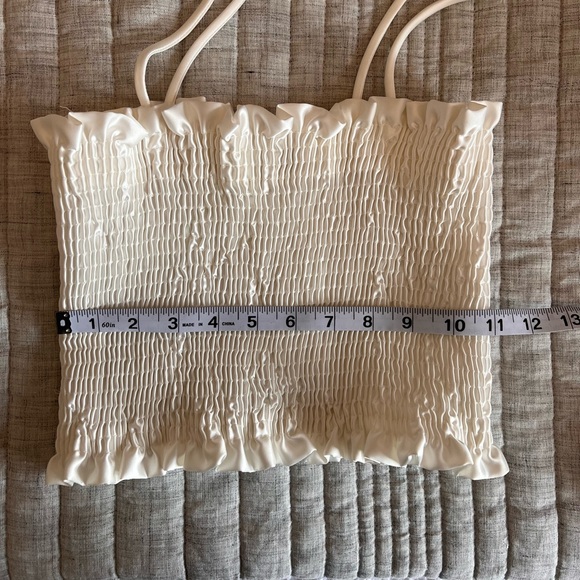 White Scrunch Tube Tops with String Ties (Size: Large) - Picture 5 of 5